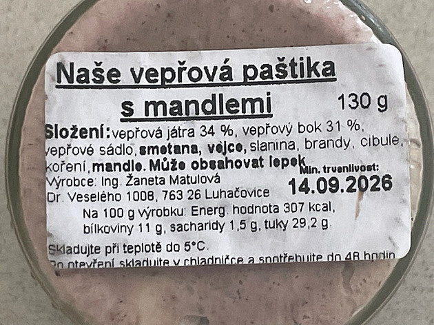 V další paštice z Luhačovic může být botulotoxin. Hygiena rozšířila varování